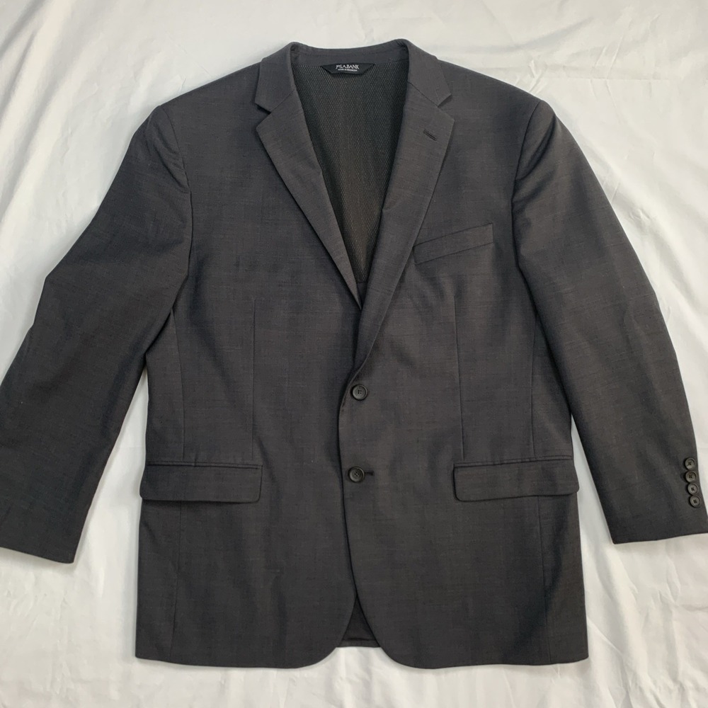 Jos. A. Bank 40R Gray Travel Tech Sport Coat Blazer Suit Jacket Slim Fit Stretch